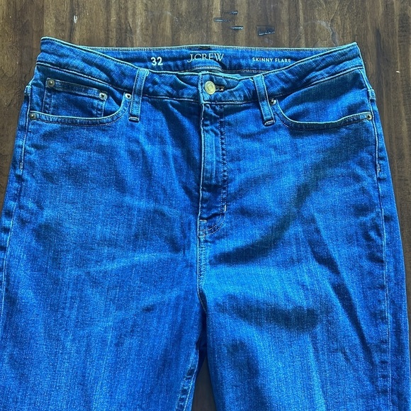 J Crew Skinny Flare in Wakeman Wash jeans BT481 Size 32 - Picture 4 of 5